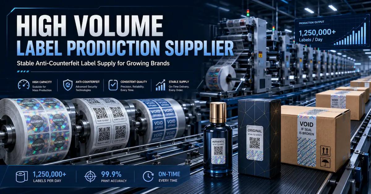 High Volume Label Production Supplier: How to Secure Stable Anti-Counterfeit Label Supply for Growing Brands