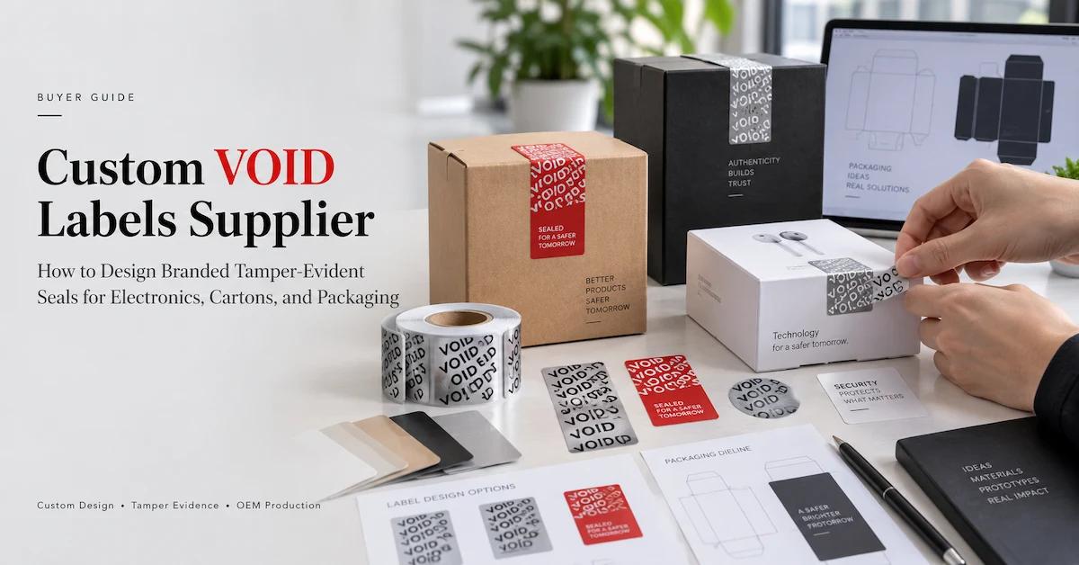 Custom VOID Labels Supplier: How to Design Branded Tamper-Evident Seals for Electronics, Cartons, and Product Packaging